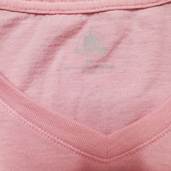 Disney Parks Lady and the Tramp Pink Short Sleeve V-Neck Shirt Women's XL - Picture 4 of 6